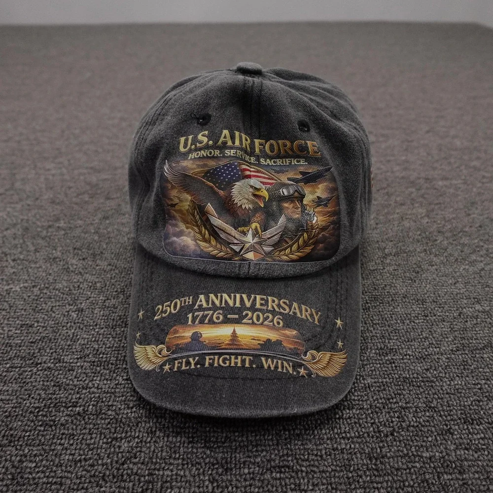 U.S. Air Force Hat Cap Strap Back Mens One Size Gray Baseball 250th Anniversary